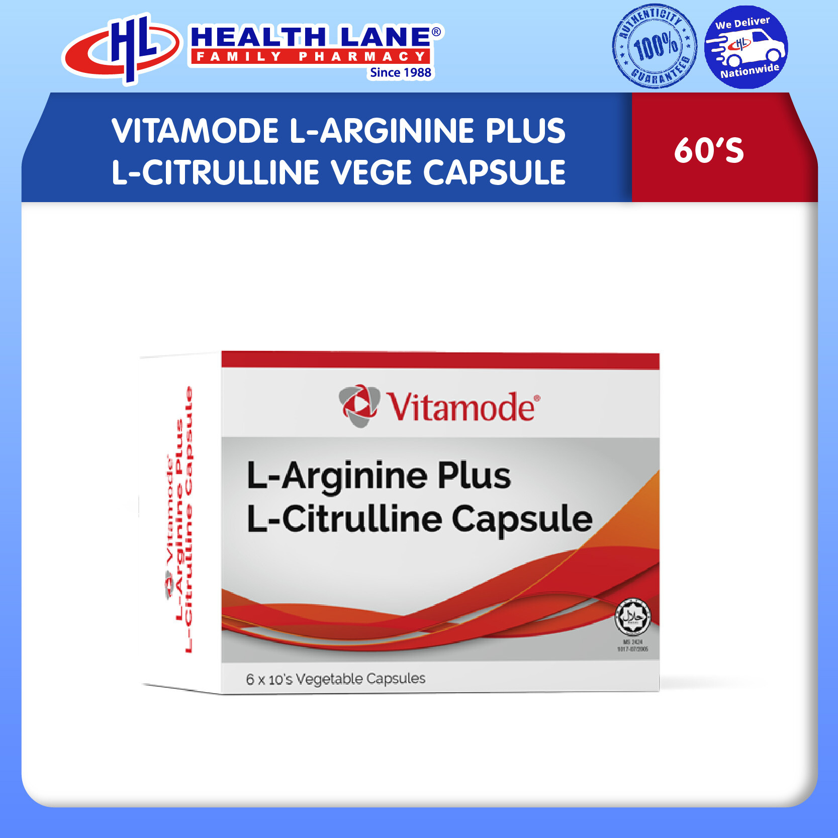 VITAMODE L-ARGININE PLUS  L-CITRULLINE VEGE CAPSULE 60'S